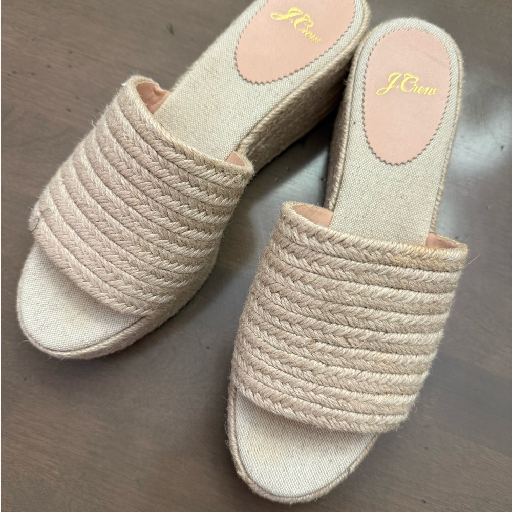 J. Crew Women's Tan Wedge Sandals size 8